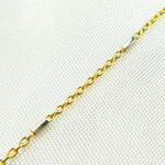 Load image into Gallery viewer, 14k Solid Gold Tube Satellite Two Tone Chain