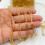 Load image into Gallery viewer, Gold Plated 925 Sterling Silver Long Oval Link Chain.