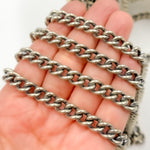 Load image into Gallery viewer, Oxidized Sterling Silver Smooth Curb Chain