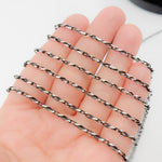 Load image into Gallery viewer, Black Rhodium and White Sterling Silver Infinity Diamond Cut Cable Chain