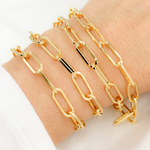Load image into Gallery viewer, V13GP. Gold Plated 925 Sterling Silver Flat Paperclip Chain