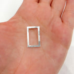 Load image into Gallery viewer, RS1SS. 20MM White Sterling Silver Brushed Rectangle Connector