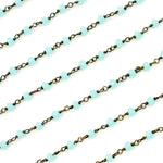 Load image into Gallery viewer, Shop Now Aqua Color Chalcedony Black Rhodium 925 Sterling Silver Wire Chain