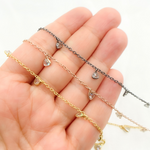 Load image into Gallery viewer, Cubic Zirconia Triangle 4mm Shape Dangle Chain