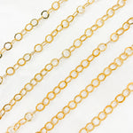 Load image into Gallery viewer, 14K Gold Filled Flat Round Link Chain
