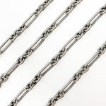 Load image into Gallery viewer, 569OX. Oxidized Sterling Silver Twisted Oval and 3-Round Links Chain