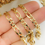 Load image into Gallery viewer, Gold Plated 925 Sterling Silver Ultra Flat Figaro Chain.