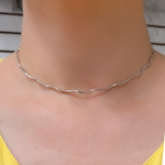 Load image into Gallery viewer, Sterling Silver Snake Omega Necklace