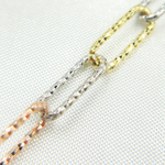 Load image into Gallery viewer, Tri-color Sterling Silver Paperclip Chain