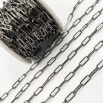 Load image into Gallery viewer, Black Rhodium Sterling Silver Smooth Paperclip Chain