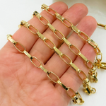 Load image into Gallery viewer, Y54GP. Gold Plated 925 Sterling Silver Flat Oval Link Chain