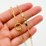 Load image into Gallery viewer, TRE008. 14K Yellow Gold Hollow Flat Paperclip Chain