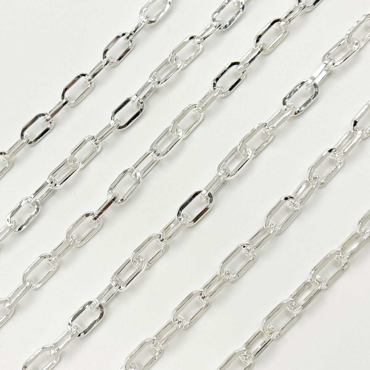 Sterling Silver Flat Paperclip Chain