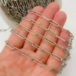 Load image into Gallery viewer, Oxidized Sterling Silver Smooth Paperclip Chain