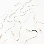 Load image into Gallery viewer, White Sterling Silver Ball Ear Wire