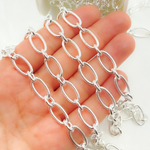 Load image into Gallery viewer, Sterling Silver Textured & Smooth Oval Links Chain