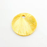 Load image into Gallery viewer, 12MM Gold-plated sterling silver brushed round flat disc charm with a single hole