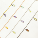 Load image into Gallery viewer, Multi Color Cubic Zirconia Marquise Shape Dangle Chain