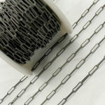 Load image into Gallery viewer, Black Rhodium Matte Sterling Silver Flat Paperclip Chain