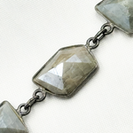 Load image into Gallery viewer, Coated Milky Aquamarine Organic Shape Bezel Oxidized Wire Chain