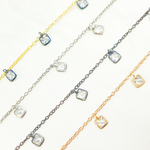 Load image into Gallery viewer, Cubic Zirconia Square 4mm Shape Dangle Chain