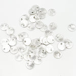 Load image into Gallery viewer, 6MM White Sterling Silver Brushed Round Flat Disc Charm with a Single Hole