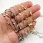 Load image into Gallery viewer, Cubic Zirconia Square Shape Dangle & Connected Wire Chain