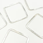Load image into Gallery viewer, White Sterling Silver Brushed Square Connector