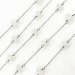 Load image into Gallery viewer, White Moonstone Oxidized Connected Wire Chain.