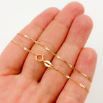 Load image into Gallery viewer, 14k Solid Gold Curb & Diamond Cut Marina Link Chain
