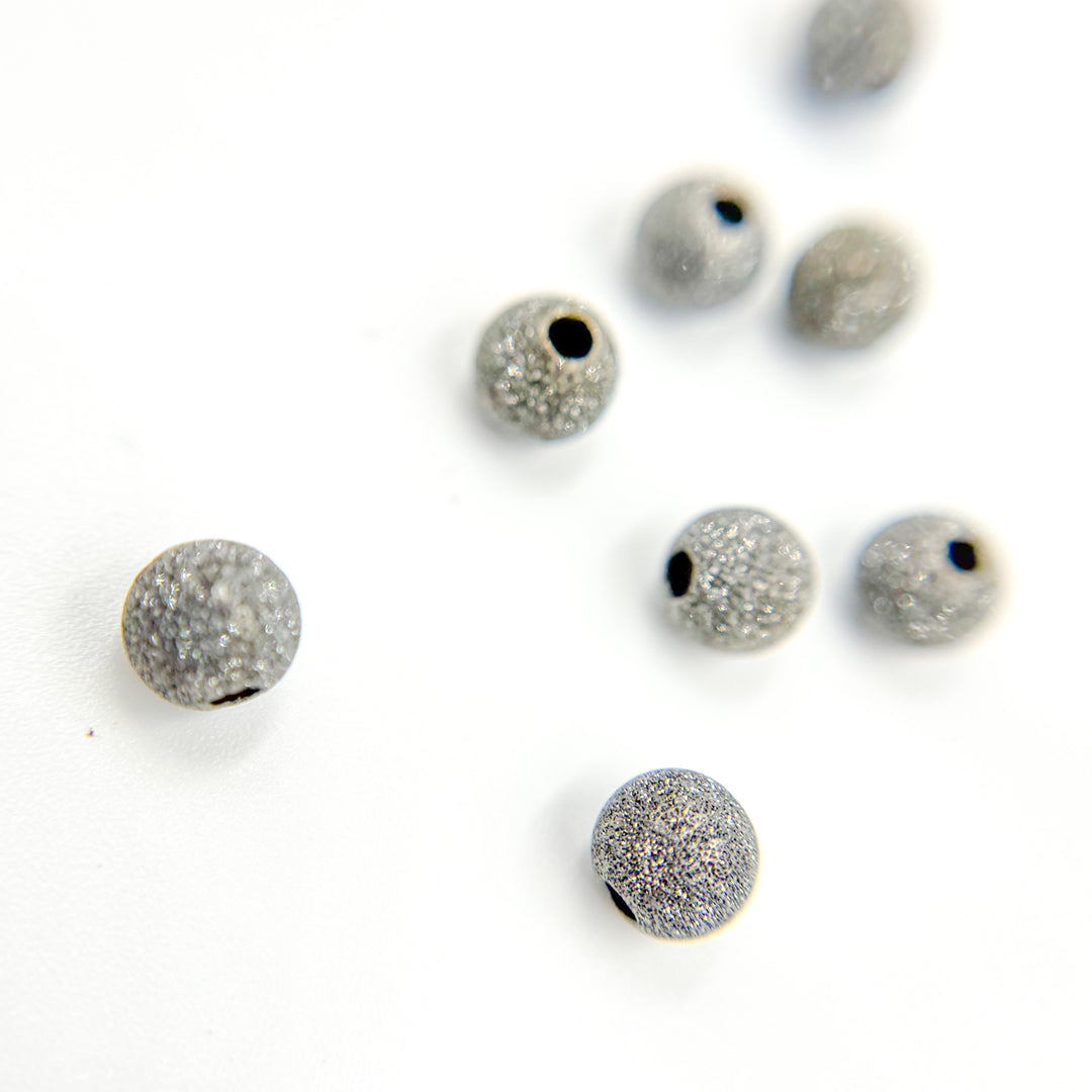 5MM Black Rhodium Sterling Silver Seamless Laser Cut Beads