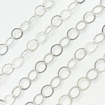 Load image into Gallery viewer, Sterling Silver Flat Round Link Chain