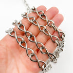 Load image into Gallery viewer, Oxidized Sterling Silver Hollow Infinite Link Chain
