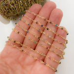 Load image into Gallery viewer, Gold Plated Sterling Silver Multi Gemstone Wire Chain