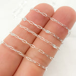 Load image into Gallery viewer, Sterling Silver Smooth Paperclip and Diamond Cut Marina Link Chain