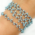 Load image into Gallery viewer, Turquoise Cluster Dangle Oxidized Wire Chain. TRQ7