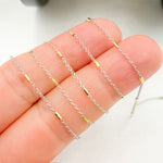 Load image into Gallery viewer, 14k Solid Gold Satellite Bars Chain