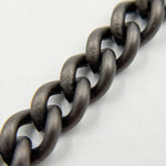 Load image into Gallery viewer, Black Rhodium Sterling Silver Smooth Curb Chain