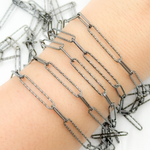 Load image into Gallery viewer, V3BR. Black Rhodium 925 Sterling Silver Paperclip Chain