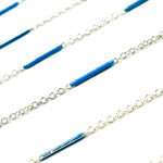 Load image into Gallery viewer, 70/7796SS. 925 Sterling Silver Enamel Bar Link Chain