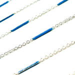 Load image into Gallery viewer, 70/7796SS. 925 Sterling Silver Enamel Bar Link Chain