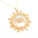 Load image into Gallery viewer, 14K Solid Gold Round Heart Pendant
