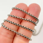 Load image into Gallery viewer, Oxidized Sterling Silver Round Box Chain