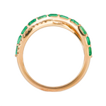 Load image into Gallery viewer, 14K Solid Yellow Gold Diamond and Gemstone Cross Ring