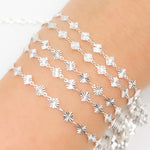 Load image into Gallery viewer, Sterling Silver Hammered Diamond Link Chain