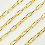 Load image into Gallery viewer, Gold Plated Sterling Silver Diamond Cut Paperclip Chain