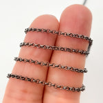 Load image into Gallery viewer, Black Rhodium Sterling Silver Rolo Chain