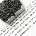 Load image into Gallery viewer, Black Rhodium Sterling Silver Round Link Chain