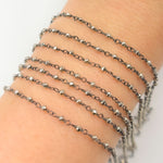 Load image into Gallery viewer, Pyrite Wire Wrapped Beads Chain