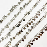 Load image into Gallery viewer, Oxidized Silver Dangle Square Chain